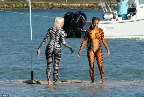 Cardi B twerks on Miami beach in tiger costume 12032018 (6)