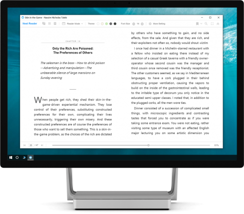Great EPUB Reader - Neat Reader
https://epubreader.xyz
free shipping coupon code: freeshipping on any order from epubreader.xyz
Compared with other ePub reader or reading software, Neat Reader has a clean reading interface and beautiful typesetting. It can be read by turning over pages or just scrolling, and full-screen display function is provided. Line spacing, word spacing, reading area size, reading font background color can be selected. In the process of reading, tagging, marking, highlighting, note-taking and retrieval are also supported.
Great EPUB Reader - Neat Reader