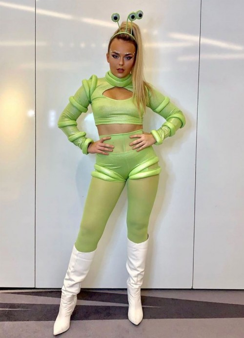 Tallia Storm Nipple Visible in Sexy Alien Costume (2)